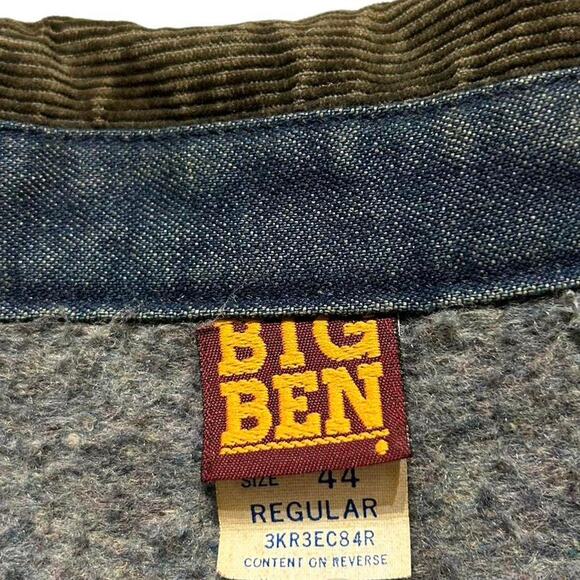 Big Ben Wrangler 70s Vintage Blanket Lined Denim Chore Jean Barn Jacket Large - Picture 4 of 4